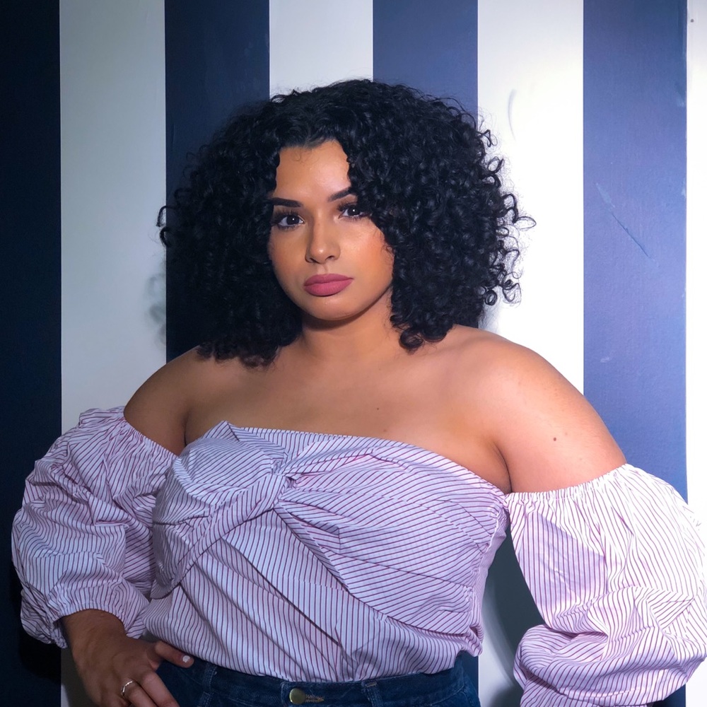 Off the shoulder summer puffy pink blouse